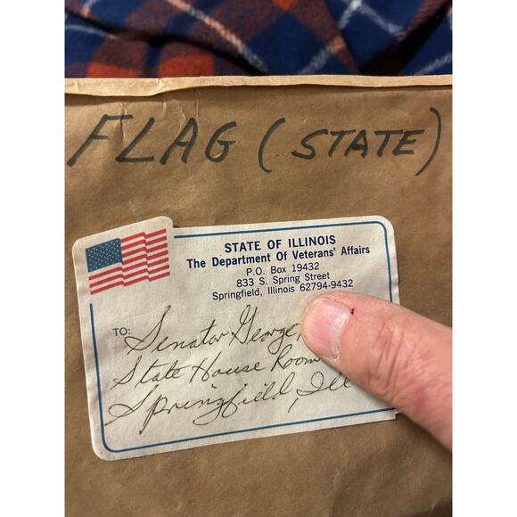Never flown State of Illinois flag 3x5 National Nylon gift to IL State Senator - Picture 3 of 3
